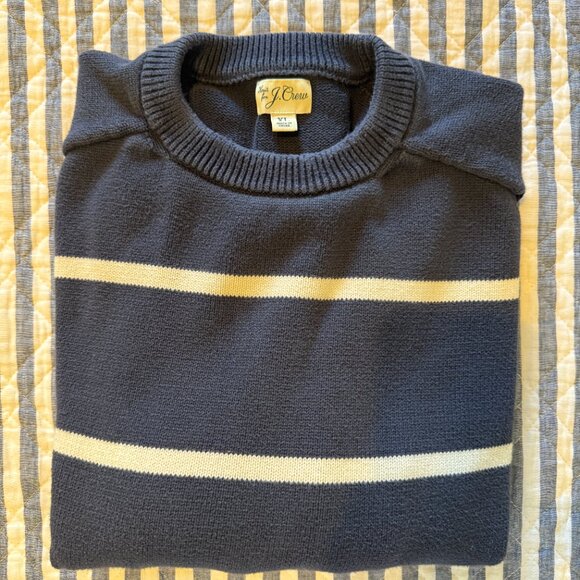 J. CREW - Men's Striped Sweater in Navy & white - Picture 2 of 2